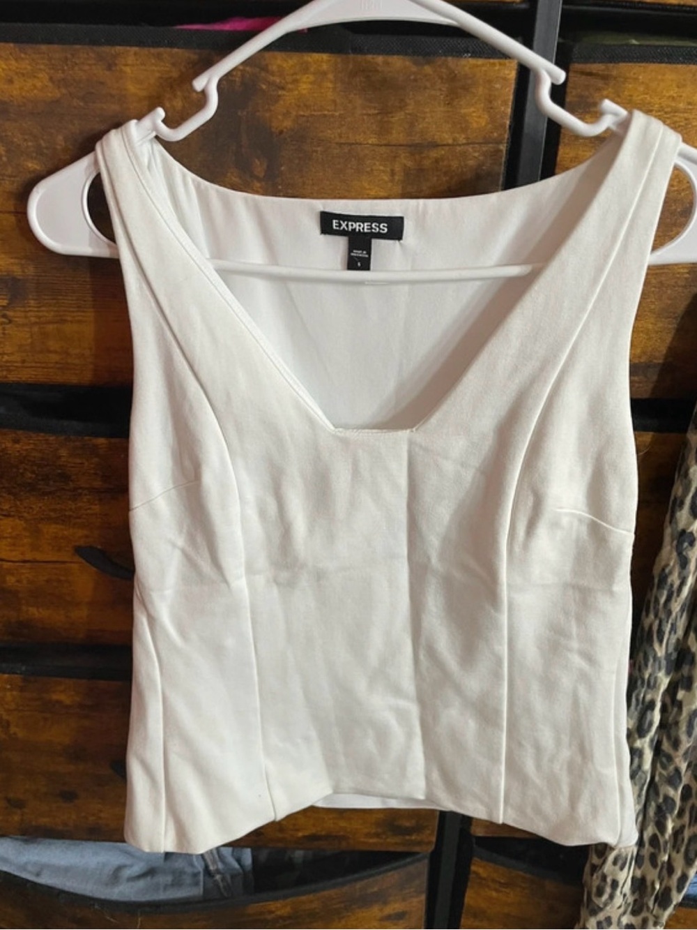 Express Cream V-Neck Tank Camisole